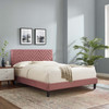 Leah Chevron Tufted Performance Velvet Queen Platform Bed / MOD-6973