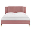 Zahra Channel Tufted Performance Velvet Queen Platform Bed / MOD-6970