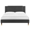 Zahra Channel Tufted Performance Velvet Queen Platform Bed / MOD-6970