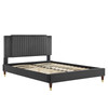 Zahra Channel Tufted Performance Velvet Queen Platform Bed / MOD-6970