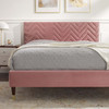 Leah Chevron Tufted Performance Velvet Queen Platform Bed / MOD-6969