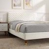 Leah Chevron Tufted Performance Velvet Queen Platform Bed / MOD-6969