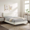 Leah Chevron Tufted Performance Velvet Queen Platform Bed / MOD-6969