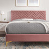 Leah Chevron Tufted Performance Velvet Queen Platform Bed / MOD-6977