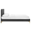 Leah Chevron Tufted Performance Velvet Queen Platform Bed / MOD-6977