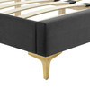 Leah Chevron Tufted Performance Velvet Queen Platform Bed / MOD-6977