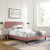 Yasmine Channel Tufted Performance Velvet Queen Platform Bed / MOD-6976