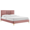 Sofia Channel Tufted Performance Velvet Queen Platform Bed / MOD-6979