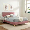 Yasmine Channel Tufted Performance Velvet Full Platform Bed / MOD-7004
