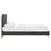 Yasmine Channel Tufted Performance Velvet Full Platform Bed / MOD-7004
