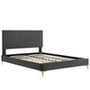 Yasmine Channel Tufted Performance Velvet Full Platform Bed / MOD-7004