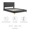 Yasmine Channel Tufted Performance Velvet Full Platform Bed / MOD-7004