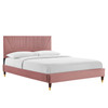 Yasmine Channel Tufted Performance Velvet Full Platform Bed / MOD-6996