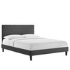 Leah Chevron Tufted Performance Velvet Full Platform Bed / MOD-6997