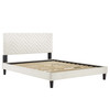 Leah Chevron Tufted Performance Velvet Full Platform Bed / MOD-6997