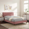 Leah Chevron Tufted Performance Velvet Full Platform Bed / MOD-6993