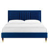 Sofia Channel Tufted Performance Velvet Full Platform Bed / MOD-6995