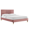 Sofia Channel Tufted Performance Velvet Full Platform Bed / MOD-6995