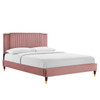 Zahra Channel Tufted Performance Velvet Full Platform Bed / MOD-6994