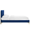 Leah Chevron Tufted Performance Velvet Full Platform Bed / MOD-7001