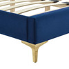 Leah Chevron Tufted Performance Velvet Full Platform Bed / MOD-7001