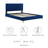 Leah Chevron Tufted Performance Velvet Full Platform Bed / MOD-7001