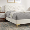 Leah Chevron Tufted Performance Velvet Full Platform Bed / MOD-7001