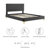 Leah Chevron Tufted Performance Velvet Full Platform Bed / MOD-7001