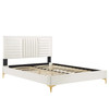 Sofia Channel Tufted Performance Velvet Full Platform Bed / MOD-7003