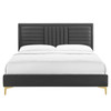 Sofia Channel Tufted Performance Velvet Full Platform Bed / MOD-7003