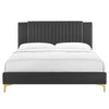 Zahra Channel Tufted Performance Velvet Full Platform Bed / MOD-7002