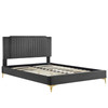 Zahra Channel Tufted Performance Velvet Full Platform Bed / MOD-7002
