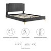 Zahra Channel Tufted Performance Velvet Full Platform Bed / MOD-7002