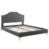 Adelaide Performance Velvet Queen Platform Bed / MOD-6580