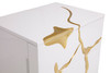 Modrest Aspen Modern Wide White and Gold Nightstand / VGVCN1801-WHT-W