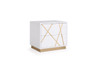 Modrest Nixa Modern Wide White and Gold Nightstand / VGVCN1909-WHT-1-W