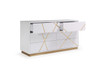 Modrest Nixa  Modern Wide White and Gold Dresser / VGVCJ1909-D-WHT-1-W