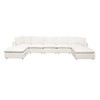 Ivy 7-Piece Dual Chaise Sectional in White Faux Shearling w/ Feather Down Seating / IVY3AC2SC2OTWH