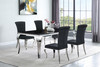 Carone 5-piece 81-inch Rectangular Black Glass Dining Set Black / CS-115071-S5