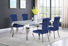 Carone 5-piece 81-inch Rectangular White Glass Dining Set Blue / CS-115081-S5B
