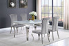 Carone 5-piece 61-inch Rectangular White Glass Dining Set Grey / CS-115091-S5G