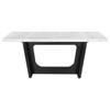 Sherry Trestle Base Marble Top Dining Table Espresso and White / CS-115511