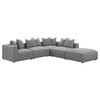 Jennifer Square Upholstered Ottoman Grey / CS-551596