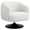 Dave Upholstered Swivel Accent Chair Beige and Matte Black / CS-905739