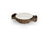 Nova Domus Hilton- Modern Walnut and White Marble Round Coffee Table / VGHB-400E-W