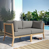 Clearwater Outdoor Patio Teak Wood Loveseat / EEI-6119