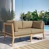 Clearwater Outdoor Patio Teak Wood Loveseat / EEI-6119