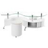 Buckley 3-piece Coffee Table and Stools Set White High Gloss / CS-703400