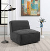 Cobie Upholstered Armless Swivel Chair Dark Charcoal / CS-905713