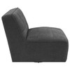 Cobie Upholstered Armless Swivel Chair Dark Charcoal / CS-905713